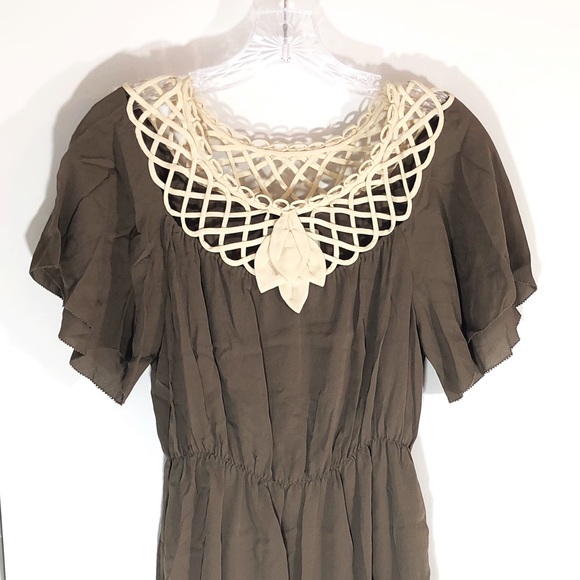 3.1 Phillip Lim Brown Blouson Silk Weave Dress - Picture 3 of 7